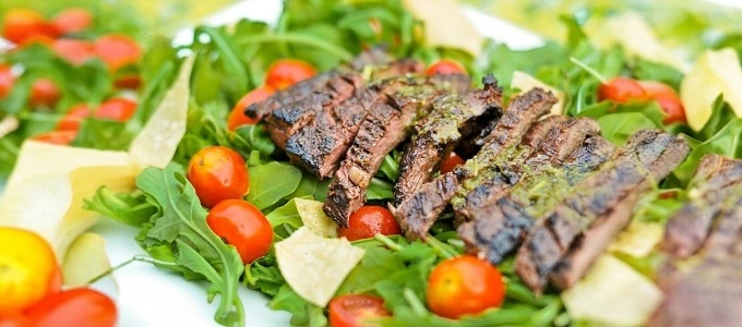 Salad with Cilantro Vinaigrette grilled beef salad with cilantro vinaigrette
