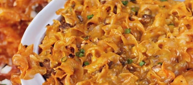 Beef and nooble casserole recipe image