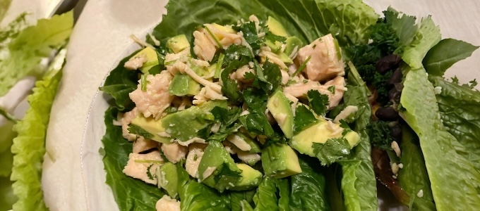 Chicken salad with avocado