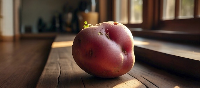 Red potatoes on the table 