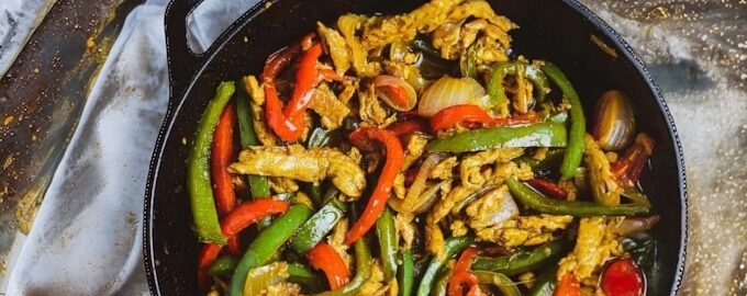 Seitan Skillet with Peppers and Onions Image