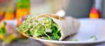 alfalfa sprout wrap with avocado and fresh vegetables