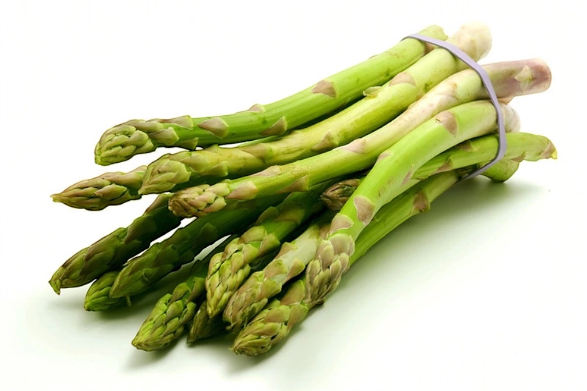Fresh asparagus spears ingredient close up