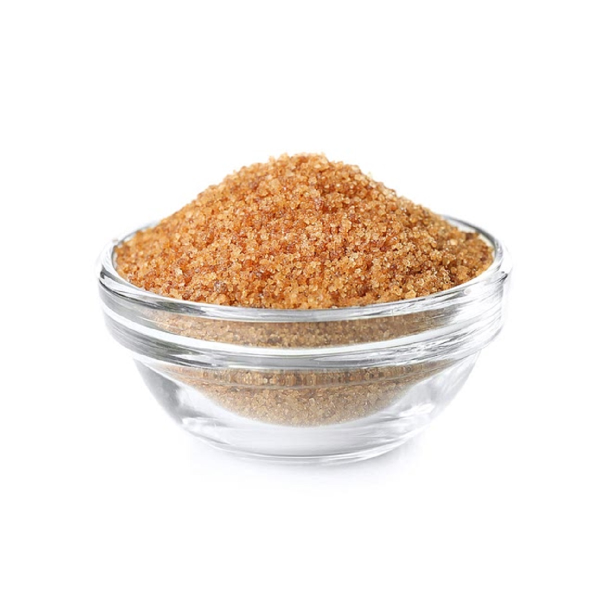 Brown sugar in a glass bowl