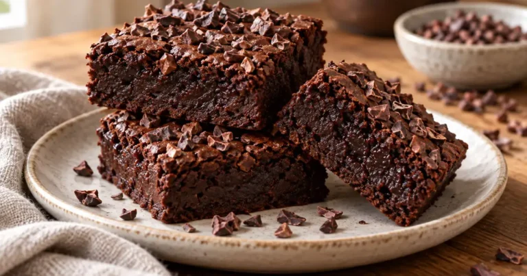 Chocolate Black Bean and Chickpea Brownies with Cacao Nibs