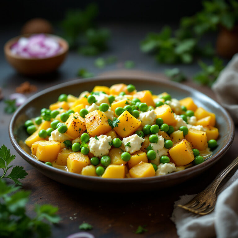 Cottage Cheese and Pea Stir Fry