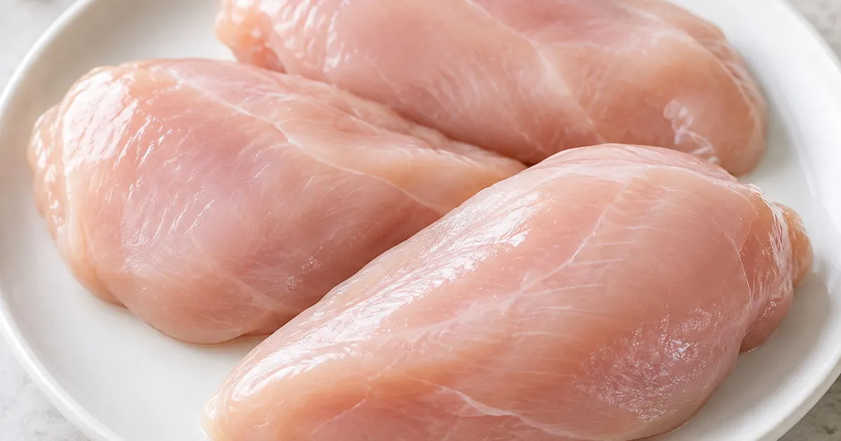 Fresh raw boneless skinless chicken breasts