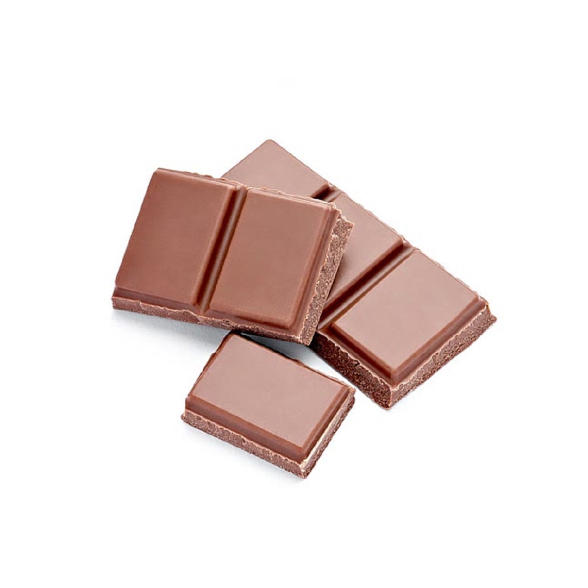 Milk chocolate bars on a white background