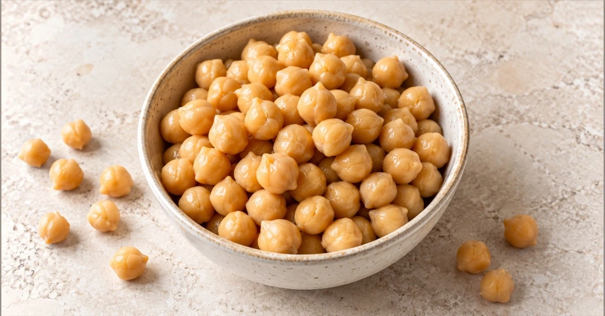 Chickpeas in a ceramic bowl