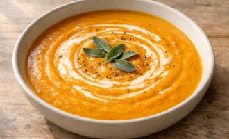 Creamy Roasted Pumpkin and Sage Soup — AI-generated illustration