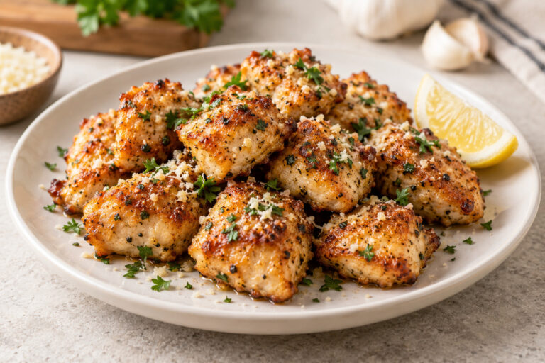 Garlic Parmesan Air Fryer Chicken Bites