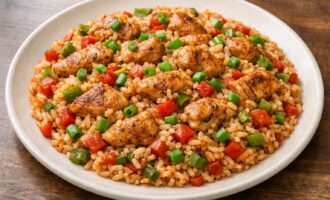 One-Pot Cajun Chicken and Rice Skillet — AI-generated illustration