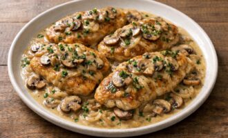 Smothered Chicken with Mushrooms — AI-generated illustration